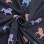Tissu jersey de coton Licornes Unicorn Ride, marine chiné