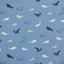 Baumwolljersey Whales Poppy, jeansblau