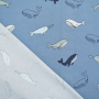 Baumwolljersey Whales Poppy, jeansblau