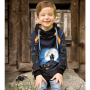 Cordon de serrage coton 8mm/ cordon sweat, bleu denim