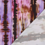 Tissu satin de coton rayé abstrait Batik Abstract Stripes, pourpre
