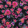 Cotton satin flower love, black