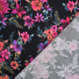 Cotton satin flower love, black
