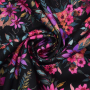 Cotton satin flower love, black