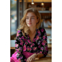 Cotton satin flower love, black