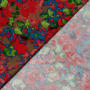 Tissu satin de coton Fleurs Flower dream, turquoise foncé