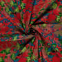 Tissu satin de coton Fleurs Flower dream, turquoise foncé