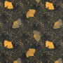 Baumwollstoff Cretonne Herbst Ginkgoblatt, schwarz