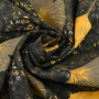 Baumwollstoff Cretonne Herbst Ginkgoblatt, schwarz
