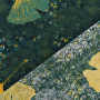 Baumwollstoff Cretonne Herbst Ginkgoblatt, dunkelpetrol