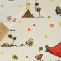 Tissu coton cretonne Poules, crème