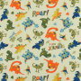 Baumwollstoff Cretonne I am Jurassic, creme
