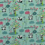 Baumwollstoff Cretonne Pandipanda, mint