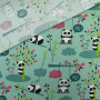 Baumwollstoff Cretonne Pandipanda, mint
