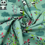 Baumwollstoff Cretonne Pandipanda, mint
