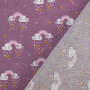 Baumwollstoff Cretonne Rainbow Love, malve