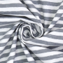 Baumwollstoff Cretonne Streifen, grau
