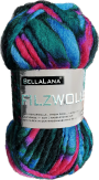 Pelote de laine à feutrer laine vierge BellaLana, 50g, turquoise-rouge