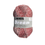 Pelote de laine acrylique &  polyester BellaLana Dream, 100 g, rouge