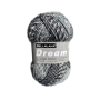 BellaLana Wolle Dream 100gr., gebroken wit-zwart