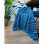 Pelote de laine modal BellaLana Filigran, 100g, blanc-bleu
