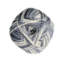 Pelote de laine à chaussettes laine vierge & polyamide BellaLana Gute Laune 100gr, gris-blanc