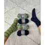 Pelote de laine à chaussettes laine vierge & polyamide BellaLana Gute Laune 100gr, bleu foncé-rose