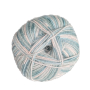 Pelote de laine à chaussettes laine vierge & polyamide BellaLana Gute Laune 100gr, bleu clair-blanc