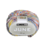 Pelote de laine douce polyester & polyacrylique BellaLana June 100g, gris-orange