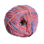 Pelote de laine & bambou BellaLana New Bamboo, 50g, rouge-multicolore