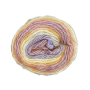 Pelote de laine douce coton recyclé & polyacrylique BellaLana Regenbogen 150g, marron-jaune