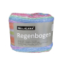 Pelote de laine douce coton recyclé & polyacrylique BellaLana Regenbogen 150g, vert-rouge