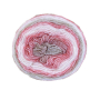 Pelote de laine douce coton recyclé & polyacrylique BellaLana Regenbogen 150g, blanc-rouge