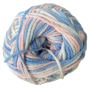 Pelote de laine polyacrylique & coton BellaLana SOFT, 50g, rose- blanc