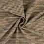 Tissu viscose bengaline à carreaux effet pied de poule Little Squares, beige