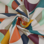 Gecoate katoen Abstract Style, cremekleurig