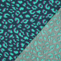 Gecoate katoen Animal Skin, donkerpetrol