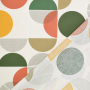 Tissu enduit coton déperlant Vintage géométrique Circles, moutarde