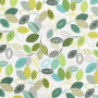 Tissu enduit coton déperlant Feuilles Color Leaves, blanc