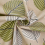Tissu enduit coton déperlant Leaf Rain, beige