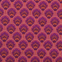 Gecoate katoen oriental flowers, bessenkleurig
