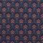 Gecoate katoen oriental flowers, marineblauw