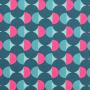 Tissu enduit coton déperlant Vintage Retro Design, bleu pétrole