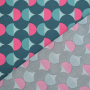 Tissu enduit coton déperlant Vintage Retro Design, bleu pétrole