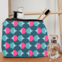 Tissu enduit coton déperlant Vintage Retro Design, bleu pétrole