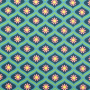 Coated cotton Retro Ornaments, teal