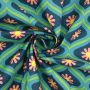 Coated cotton Retro Ornaments, teal