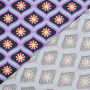 Tissu enduit coton déperlant Vintage Rétro Ornaments, noir