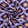 Tissu enduit coton déperlant Vintage Rétro Ornaments, noir