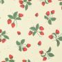 Tissu enduit coton déperlant Fraises Strawberry Love, jaune clair